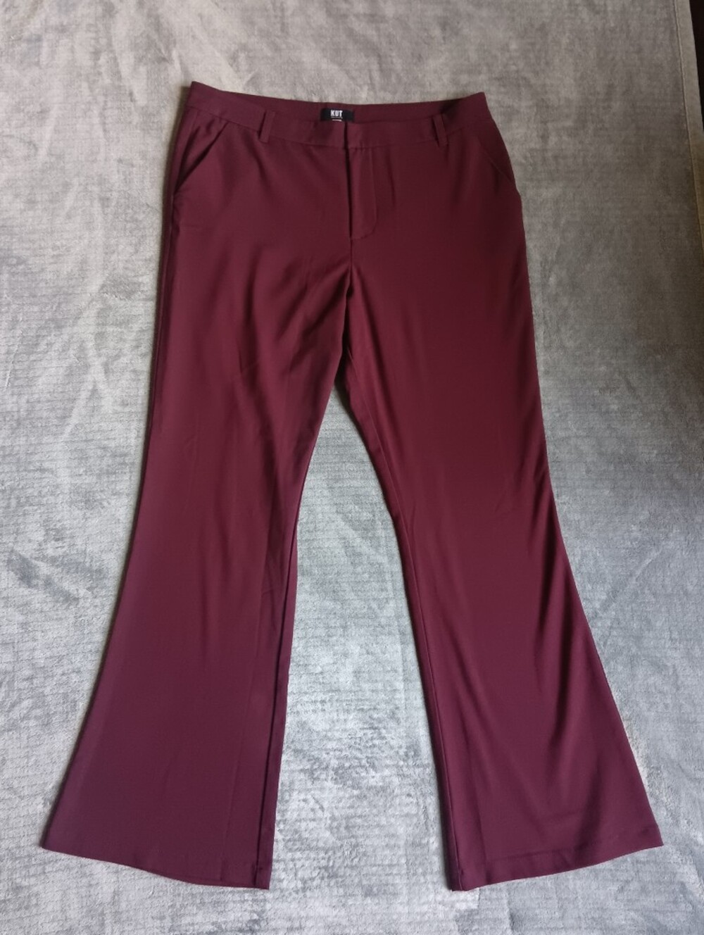 KUT from the Kloth Burgundy Stella High Rise Flare Pants Womens Size 16